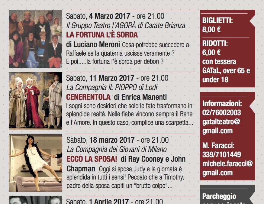 Al via le SERATE DI TEATRO GATAL